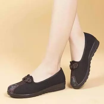 Cresfimix Sapatos Femininas женские ретро черные тканевые нескользящие удобные туфли на плоской подошве женские модные милые офисные мокасины для отеля A1188 35
