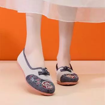 Cresfimix Sapatos Femininas женские ретро легкие весенние и летние танцевальные лоферы женская мода милая вышивка плоские туфли A497 35