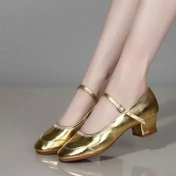 Cresfimix Women Black Round Toe Pu Leather Leopard Pattern Slip on High Heel Shoes for Spring & Summer Lady Cool Heels A9575 35