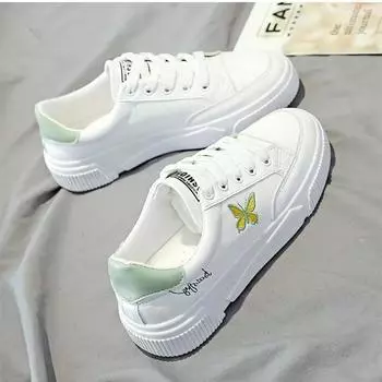 Cresfimix Women Classic Anti Skid Platform White Pu Leather Lace Up Shoes Lady Cute Casual Home & Street Shoes for School A9693 35