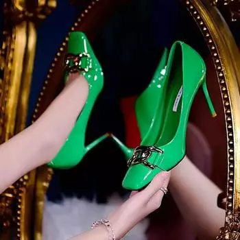 Cresfimix Women Classic High Quality Round Toe Spring Slip on Stiletto Heels Lady Fashion Black Sexy Party Night Club Pump A9745 35