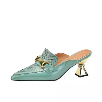 Cresfimix Women Classic Pointed Toe High Quality Light Green Spring Slip on High Heel Shoes Lady Cute White Party Sexy Pump A415 34