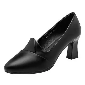 Cresfimix Women Cool High Quality Light Weight Black High Heel Pumps for Office Lady Classic Comfort Spring Autumn Shoes A1427 35