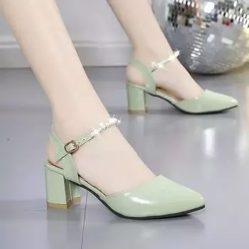 Cresfimix женские модные черные туфли из искусственной кожи с острым носком на квадратном каблуке женские классические офисные бежевые туфли-лодочки Sapatos Femininas A9192 35