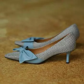 Cresfimix Women Fashion Bow Tie High Quality Spring & Summer Office High Heel Shoes Lady Cute Patent Leather Heel Pumps A445 35