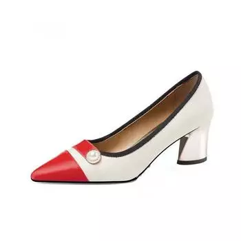 Cresfimix Women Fashion High Quality Real Leather Square Heel Pumps Lady Sexy Party Night Club Pumps Sapatos Femininas A427 34