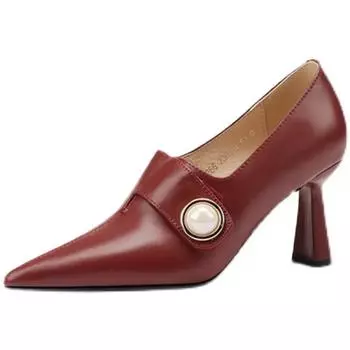 Cresfimix Women Fashion Light Brown High Quality Heel Shoes for Autumn & Winter Lady Classic Comfort Stylish Black Shoes A452 35