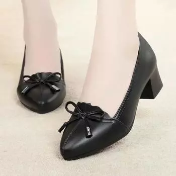 Cresfimix Women Fashion Light Weight Spring Slip on Square Heel Shoes for Office Lady Causal Comfort Party Night Club Pumps A825 35