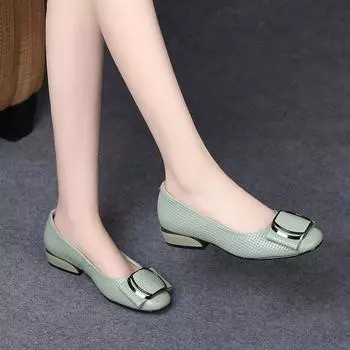 Cresfimix women fashion sweet round toe high quality pu leather spring slip on heel shoes lady casual black office heels a9869 35