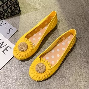 Cresfimix Women Fashion Sweet Round Toe Light Weight Jelly Flat Shoes Ladies Casual Comfort Pink Loafers Zapatos De Mujer C5731 36