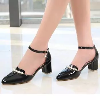 Cresfimix Zapatos Dama женские милые розовые туфли с круглым носком из искусственной кожи с пряжкой на ремешке высокого качества на высоком каблуке Zapatos Mujer A9576 35