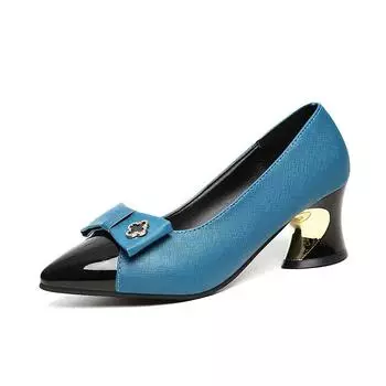 Cresfimix Zapatos Dama женские классические синие туфли на высоком каблуке 5 см для офисных леди повседневные туфли на квадратном каблуке весна-осень A9195 35
