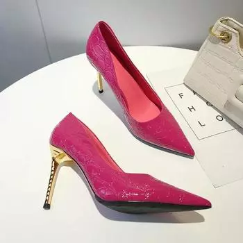 Cresfimix Zapatos De Mujer Женская мода Милая розово-красная удобная весенняя обувь на каблуке Женские милые туфли-лодочки на каблуке для вечеринок и клуба A352 34