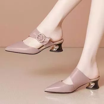 Cresfimix Zapatos De Mujer Women Classic Wine Red Peep Toe Patent Leather Slip on Square Heel Shoes Lady Black Sandals A1168 35