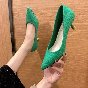 Cresfimix Zapatos De Mujer женские милые зеленые легкие туфли из искусственной кожи на шпильках женские классические черные туфли A1037 34