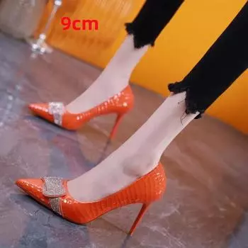 Cresfimix Zapatos De Mujer Women Cute Sweet Pointed Toe High Quality Leather Stiletto Heel Shoes Sapatos Femininas Pumps A1078 35