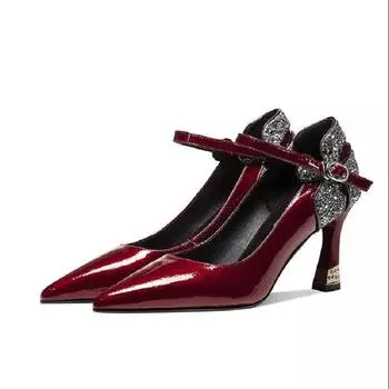 Cresfimix Zapatos De Mujer Women Fashion High Quality Buckle Strap Real Leather Heel Shoes Lady Sexy Party Club Pumps A247 34