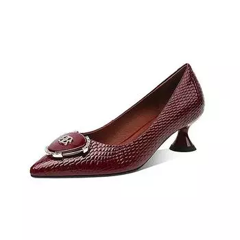 Cresfimix Zapatos De Mujer женские модные легкие винно-красные высококачественные весенние туфли из искусственной кожи на шпильке A1158 35