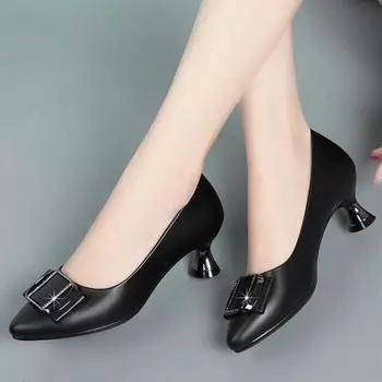 Cresfimix Zapatos De Mujer Women Fashion Sweet Black Patent Leather Slip on Stiletto Heels Lady Casual Comfort Beige Pumps A1337 35