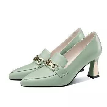 Cresfimix Zapatos De Mujer женские элегантные зеленые кожаные туфли на высоком каблуке женские повседневные черные туфли-лодочки для вечеринки и офиса A1275 35