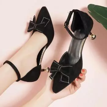 Cresfimix Zapatos De Mujer женские классические бежевые туфли-шпильки с ремешком-бабочкой и пряжкой на каблуке женские повседневные удобные офисные туфли на каблуке A9009 35