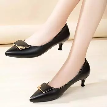 Cresfimix Zapatos De Mujer женские классические черные туфли из искусственной кожи для офиса на шпильках женские повседневные удобные летние туфли на высоком каблуке A9464 34