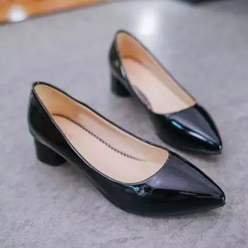 Cresfimix Zapatos De Mujer женские классические черные туфли на квадратном каблуке для офиса, повседневные удобные туфли на каблуке для весны и лета A1147 35