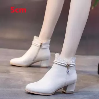Cresfimix Zapatos De Mujer женские классические круглые носки черные короткие ботильоны из искусственной кожи для осени женские зимние бежевые ботинки A9201 35