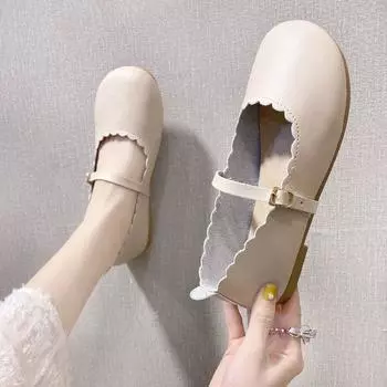 Cresfimix Zapatos De Mujer женские классические легкие удобные бежевые весенние туфли без застежек на плоской подошве Sapatos Femininas милые туфли на плоской подошве A9724 35