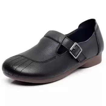 Cresfimix Zapatos De Mujer женские классические туфли с круглым носком, легкие, нескользящие, кожаные, без застежек, туфли на плоской подошве, женские, крутые, красные, A1447 35