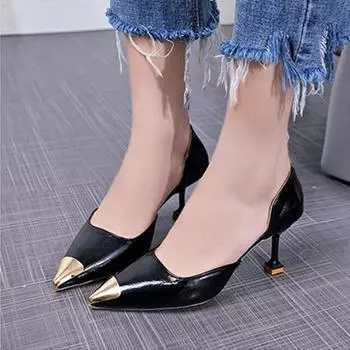 Cresfimix Zapatos De Mujer женские классические зеленые туфли из искусственной кожи на шпильках женские модные черные летние туфли на каблуке A9465 34