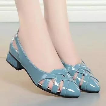 Cresfimix Zapatos De Mujer женские легкие синие элегантные весенне-летние туфли из кожи с квадратным каблуком и лодочки A1290 35