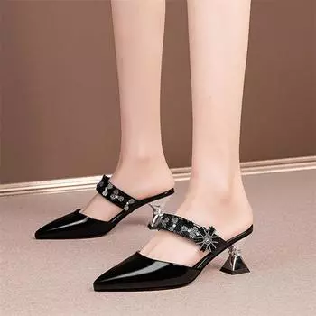 Cresfimix Zapatos De Mujer женские милые черные туфли из искусственной кожи с острым носком элегантные туфли на высоком каблуке женские модные милые туфли-лодочки для вечеринок A378 35