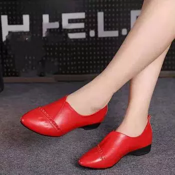 Cresfimix Zapatos De Mujer женские милые легкие черные туфли-лоферы без застежек на весну и осень, модные красные туфли A743 35