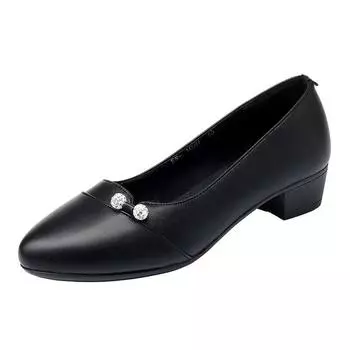 Cresfimix Zapatos De Mujer женские милые легкие черные туфли-лодочки из искусственной кожи Offsfice на квадратном каблуке женские модные сексуальные туфли A1438 35