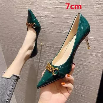 Cresfimix Zapatos De Mujer женские милые сладкие высококачественные зеленые туфли из искусственной кожи на весеннем каблуке для офиса женские повседневные милые туфли-лодочки A9789 34