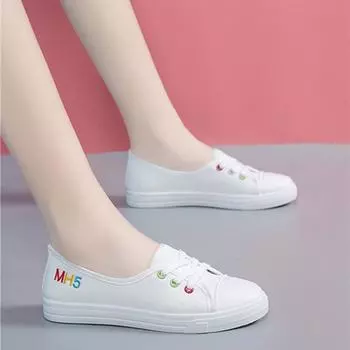 Cresfimix Zapatos De Mujer женские милые туфли с круглым носком из белого холста на весну со шнуровкой, женская мода, черные туфли для школьников A902 35