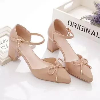 Cresfimix Zapatos De Mujer женские милые туфли с острым носком и пряжкой-бабочкой на высоком каблуке, женские классные коричневые туфли-лодочки для офиса и вечеринок A7047 34
