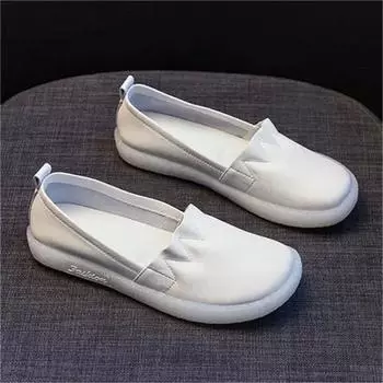Cresfimix Zapatos De Mujer женские милые высококачественные нескользящие белые кожаные весенние мокасины без застежек женские повседневные черные туфли A606 35