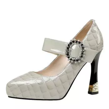 Cresfimix Zapatos De Mujer женские модные бежевые туфли на платформе с круглым носком и высоким каблуком, водонепроницаемые туфли Aldy Sexy Party Autumn A386 34