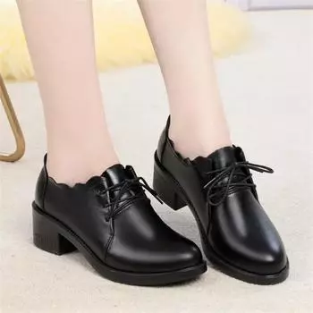 Cresfimix Zapatos De Mujer женские модные черные туфли из искусственной кожи с круглым носком и квадратным каблуком, симпатичные осенне-зимние туфли на щиколотке A823 35
