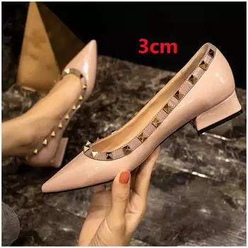 Cresfimix Zapatos De Mujer женские повседневные милые высококачественные туфли из искусственной кожи с заклепками на квадратном каблуке женские модные черные туфли A9536 35