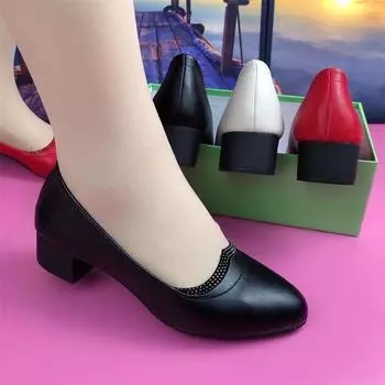 Cresfimix Zapatos De Mujer женские повседневные милые легкие туфли на квадратном каблуке с кристаллами для вечеринок и офиса, красные туфли A1341 35