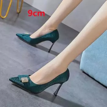 Cresfimix Zapatos De Mujer женские повседневные милые высококачественные зеленые туфли на шпильках для вечеринок в ночном клубе женские туфли A9458 34
