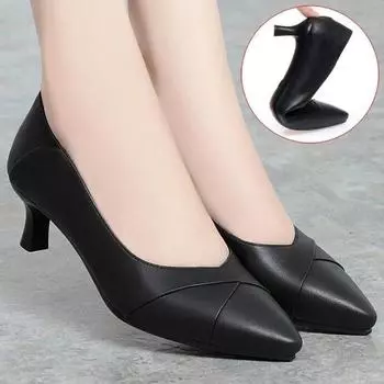 Cresfimix Zapatos De Mujer женские симпатичные легкие черные туфли из искусственной кожи на шпильке с застежкой-шпилькой женские классические офисные туфли-лодочки A1559 35