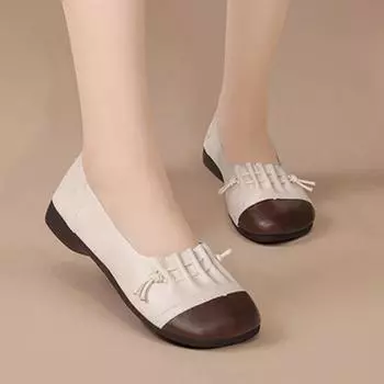 Cresfimix Zapatos De Mujer женские симпатичные туфли с круглым носком коричневого цвета на плоской подошве, повседневные летние домашние и уличные мокасины A9717 35