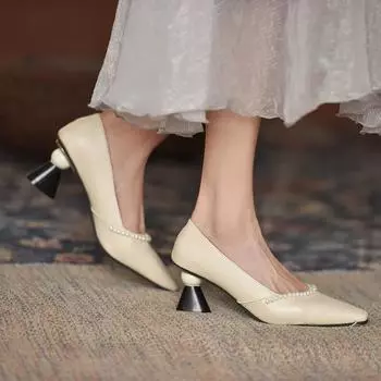 Cresfimix Zapatos De Mujer женские симпатичные туфли-лодочки с острым носком на квадратном каблуке женская мода милый комфорт вечерние туфли для ночного клуба на каблуке A9290 35