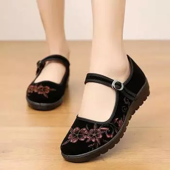 Cresfimix zapatos de mujer женские симпатичные винно-красные удобные танцевальные туфли женские ретро туфли на плоской подошве с круглым носком классные цветочные туфли a5233 35