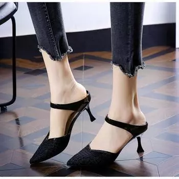 Cresfimix Zapatos De Mujer женские симпатичные желтые сетчатые дышащие летние туфли на шпильке женские модные черные офисные туфли на каблуках A9877 35