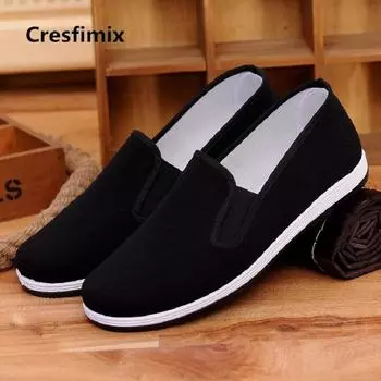 Cresfimix zapatos hombre мужские ретро мягкие и удобные черные рабочие туфли мужские весенние и летние туфли без застежек мужские туфли a2767 39